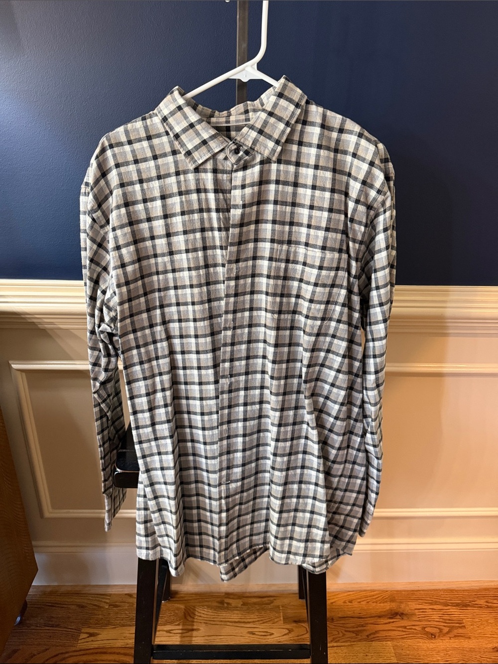 Peter Millar Men's Plaid Button-Down Flannel Shirt - Gray & White